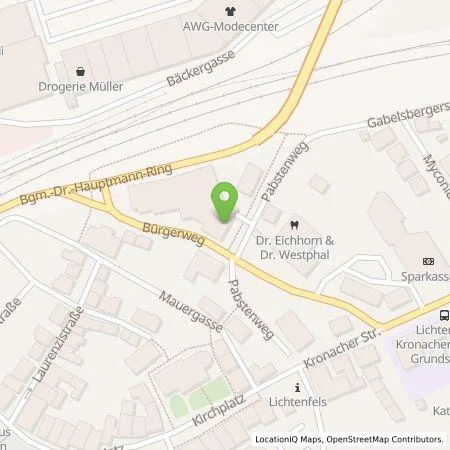 Standortübersicht der Tankstelle Stadtwerke Lichtenfels in 96215 Lichtenfels