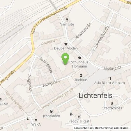 Standortübersicht der Tankstelle Stadtwerke Lichtenfels in 96215 Lichtenfels