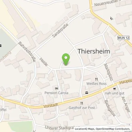 Standortübersicht der Tankstelle ZukunftsEnergie Nordostbayern in 95707 Tiersheim