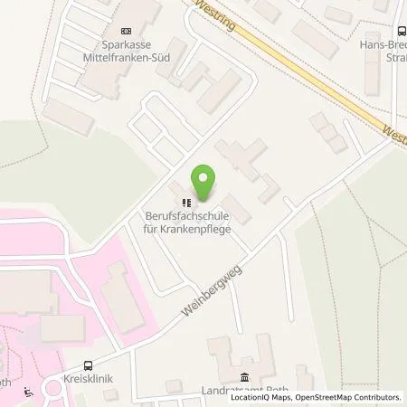 Standortübersicht der Tankstelle Energie Service GmbH der Stadtwerke Roth in 91154 Roth