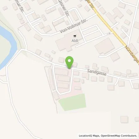 Standortübersicht der Tankstelle Energie Service GmbH der Stadtwerke Roth in 91154 Roth