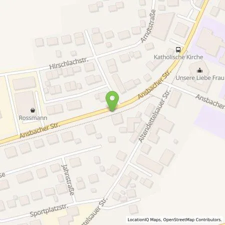 Standortübersicht der Tankstelle Stadtwerke Heilsbronn in 91560 Heilsbronn