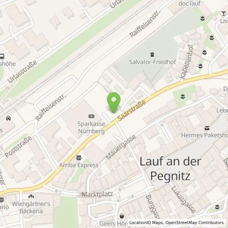 Standortübersicht der Tankstelle Städtische Werke Lauf a. d. Pegnitz GmbH in 91207 Lauf an der Pegnitz