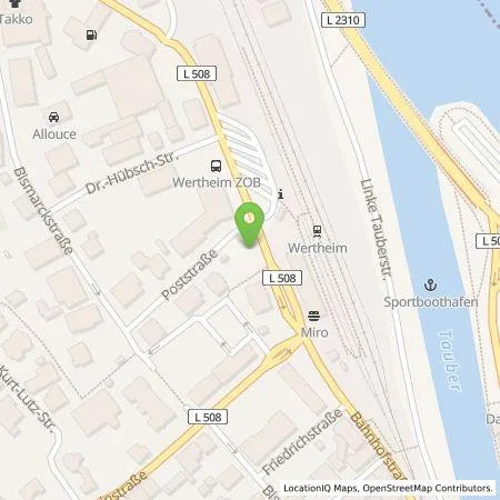 Standortübersicht der Tankstelle Stadtwerke Wertheim Erneuerbare Energien GmbH in 97877 Wertheim