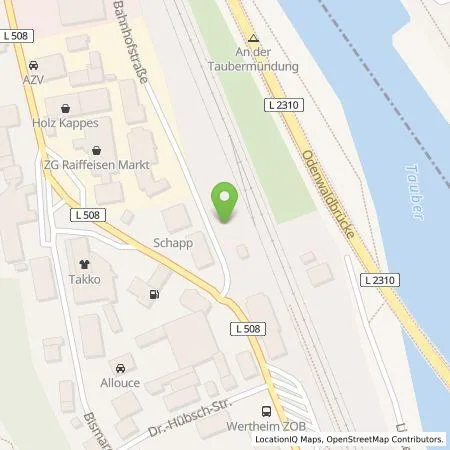 Standortübersicht der Tankstelle Stadtwerke Wertheim Erneuerbare Energien GmbH in 97877 Wertheim