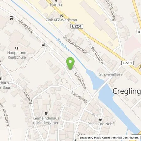 Standortübersicht der Tankstelle Überlandwerk Schäftersheim GmbH & Co. KG in 97993 Creglingen