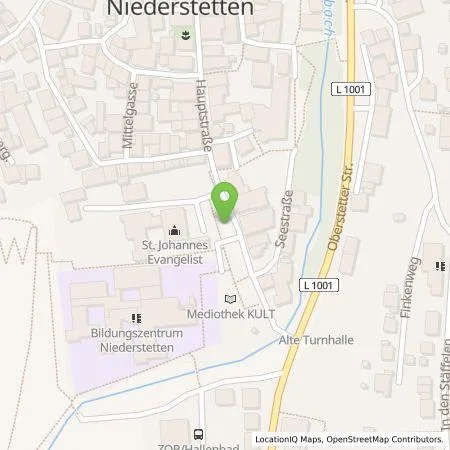 Standortübersicht der Tankstelle Überlandwerk Schäftersheim GmbH & Co. KG in 97996 Niederstetten