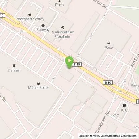 Standortübersicht der Tankstelle EnBW mobility+ AG und Co.KG in 75179 Pforzheim