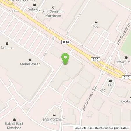 Standortübersicht der Tankstelle EnBW mobility+ AG und Co.KG in 75179 Pforzheim