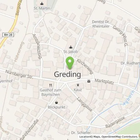 Standortübersicht der Tankstelle N-ERGIE Aktiengesellschaft in 91171 Greding