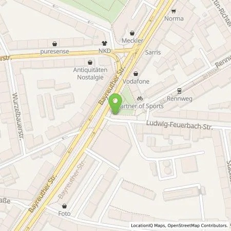 Standortübersicht der Tankstelle N-ERGIE Aktiengesellschaft in 90489 Nürnberg