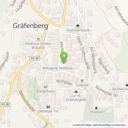 Standortübersicht der Tankstelle N-ERGIE Aktiengesellschaft in 91322 Gräfenberg