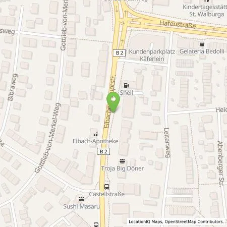 Standortübersicht der Tankstelle N-ERGIE Aktiengesellschaft in 90451 Nürnberg