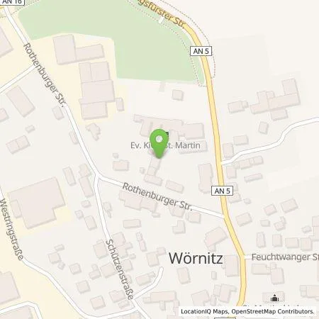 Standortübersicht der Tankstelle N-ERGIE Aktiengesellschaft in 91637 Wörnitz