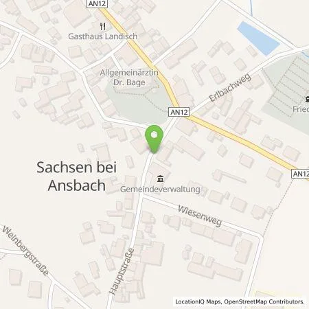 Standortübersicht der Tankstelle N-ERGIE Aktiengesellschaft in 91623 Sachsen b. Ansbach