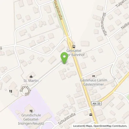 Standortübersicht der Tankstelle N-ERGIE Aktiengesellschaft in 91607 Gebsattel