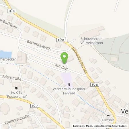 Standortübersicht der Tankstelle N-ERGIE Aktiengesellschaft in 90587 Veitsbronn