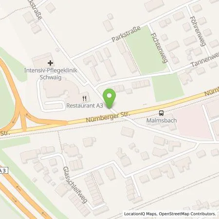 Standortübersicht der Tankstelle N-ERGIE Aktiengesellschaft in 90571 Schwaig