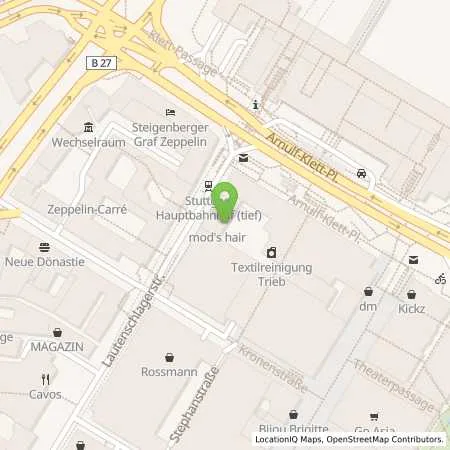 Standortübersicht der Tankstelle EnBW mobility+ AG und Co.KG in 70173 Stuttgart