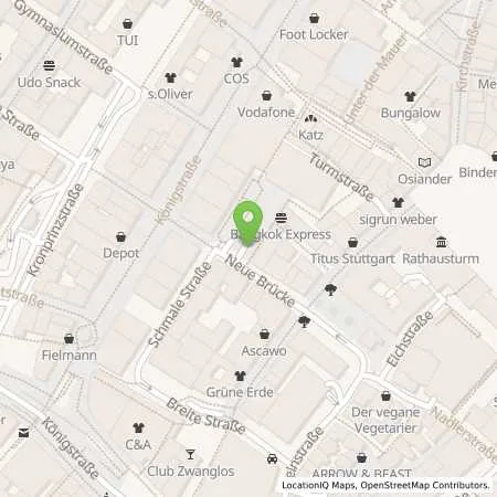 Standortübersicht der Tankstelle Charge-ON in 70173 Stuttgart