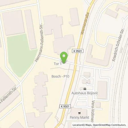 Standortübersicht der Tankstelle Robert Bosch GmbH in 70469 Stuttgart-Feuerbach