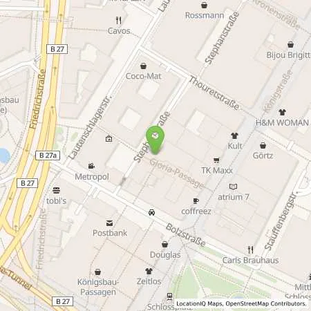 Standortübersicht der Tankstelle Jäger Parkhaus-Betreibungs-GmbH in 70173 Stuttgart