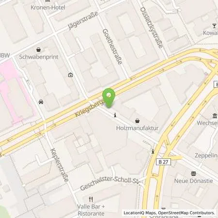 Standortübersicht der Tankstelle EnBW mobility+ AG und Co.KG in 70174 Stuttgart