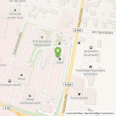 Standortübersicht der Tankstelle Shell Deutschland GmbH in 36275 Kirchheim