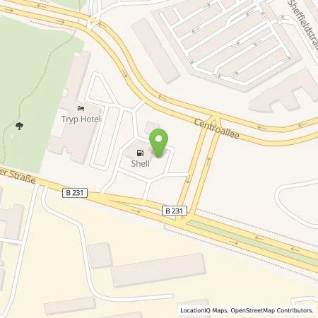 Standortübersicht der Tankstelle Shell Deutschland GmbH in 46047 Oberhausen