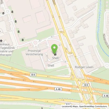 Standortübersicht der Tankstelle Shell Deutschland GmbH in 40591 Duesseldorf