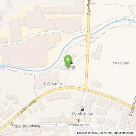 Standortübersicht der Tankstelle Shell Deutschland GmbH in 63741 Aschaffenburg