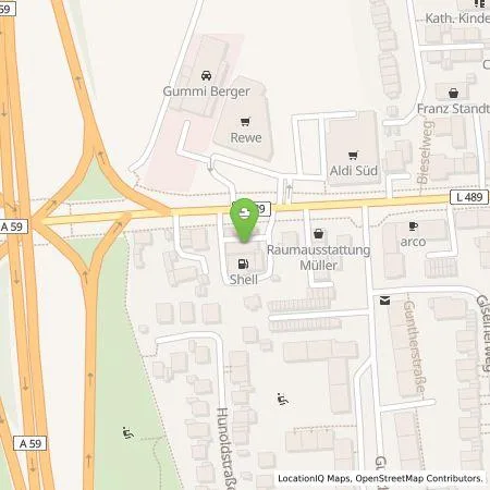 Standortübersicht der Tankstelle Shell Deutschland GmbH in 51147 Koeln