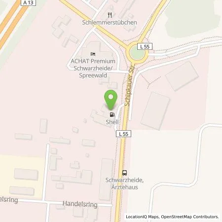 Standortübersicht der Tankstelle Shell Deutschland GmbH in 01987 Schwarzheide