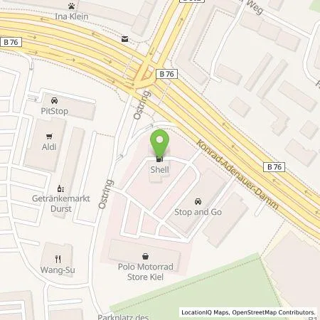 Standortübersicht der Tankstelle Shell Deutschland GmbH in 24143 Kiel