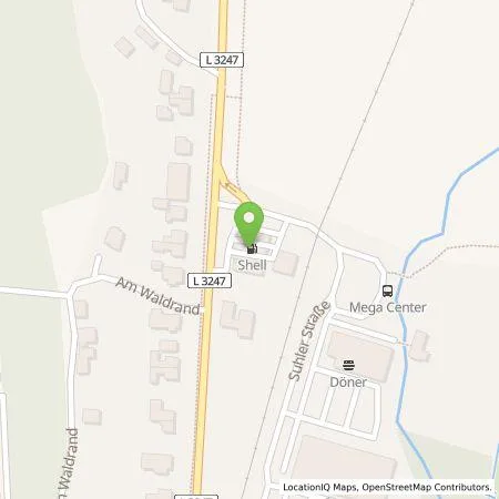 Standortübersicht der Tankstelle Shell Deutschland GmbH in 98553 Schleusingen