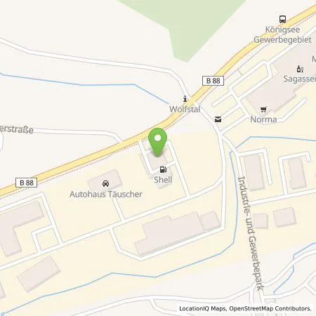 Standortübersicht der Tankstelle Shell Deutschland GmbH in 07426 Koenigsee