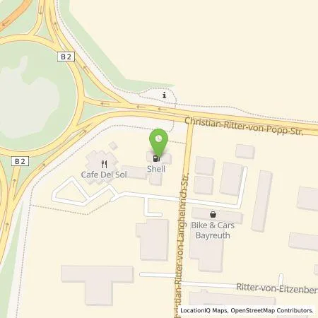 Standortübersicht der Tankstelle Shell Deutschland GmbH in 95448 Bayreuth