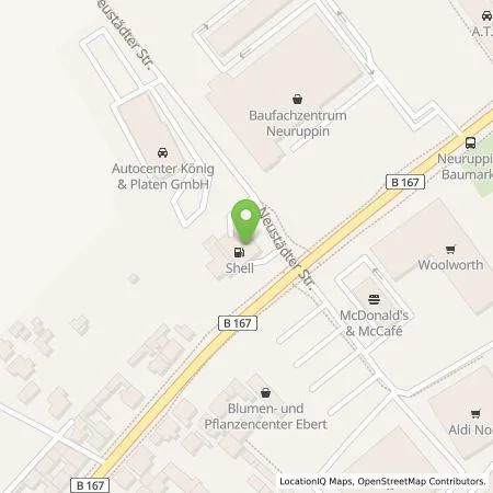 Standortübersicht der Tankstelle Shell Deutschland GmbH in 16816 Neuruppin