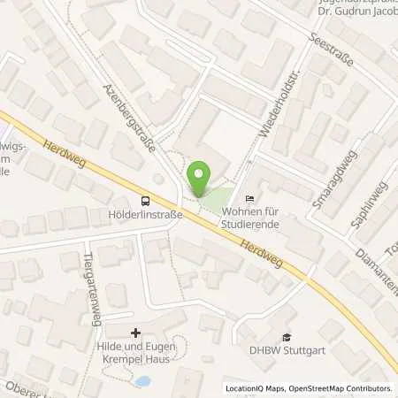 Standortübersicht der Tankstelle Stadtwerke Stuttgart GmbH in 70174 Stuttgart