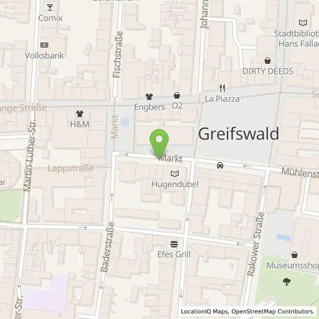 Standortübersicht der Tankstelle Universitäts- und Hansestadt Greifswald, juristische Person des öffentlichen Rechts, Gebietskörperschaft in 17489 Greifswald