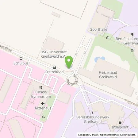 Standortübersicht der Tankstelle Universitäts- und Hansestadt Greifswald, juristische Person des öffentlichen Rechts, Gebietskörperschaft in 17489 Greifswald