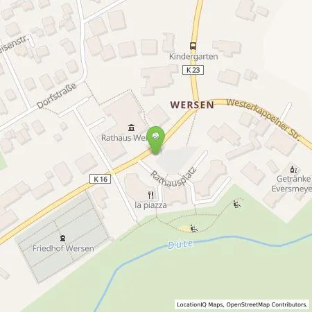 Standortübersicht der Tankstelle Stadtwerke Tecklenburger Land GmbH & Co. KG in 49504 Lotte (Wersen)