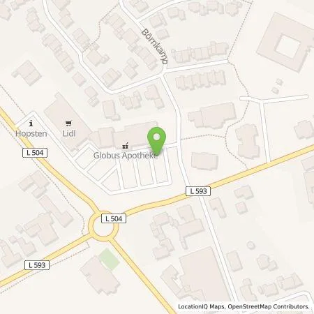 Standortübersicht der Tankstelle Stadtwerke Tecklenburger Land GmbH & Co. KG in 48496 Hopsten