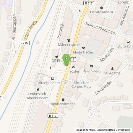 Standortübersicht der Tankstelle BIGGE ENERGIE GmbH & Co. KG in 57368 Lennestadt