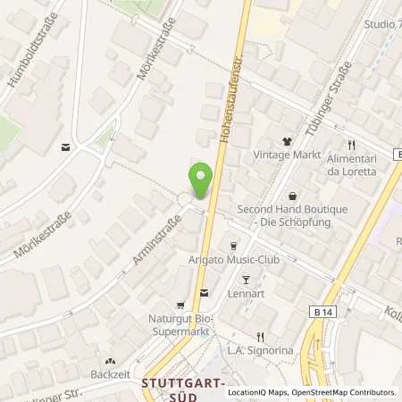 Standortübersicht der Tankstelle EnBW mobility+ AG und Co.KG in 70178 Stuttgart