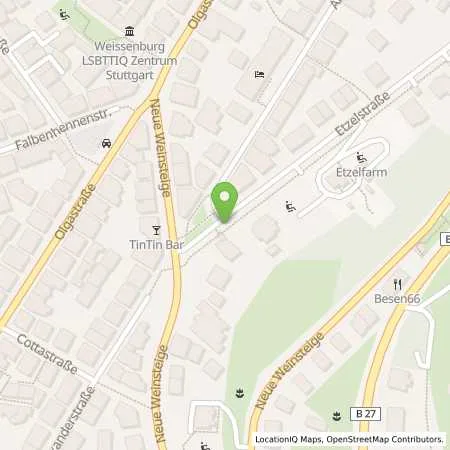 Standortübersicht der Tankstelle eze.network GmbH in 70180 Stuttgart