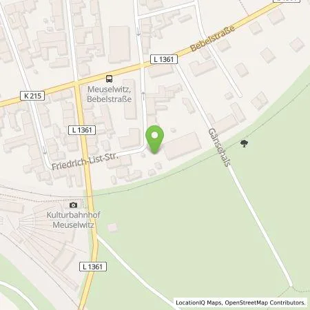 Standortübersicht der Tankstelle Comfortcharge GmbH in 04610 Meuselwitz