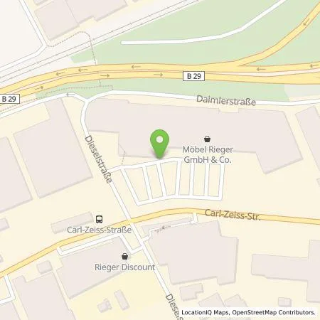 Standortübersicht der Tankstelle GreenCharge GmbH in 73431 Aalen