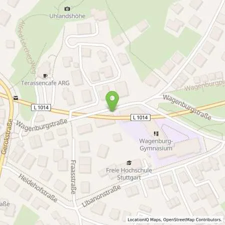 Standortübersicht der Tankstelle Stadtwerke Stuttgart GmbH in 70184 Stuttgart