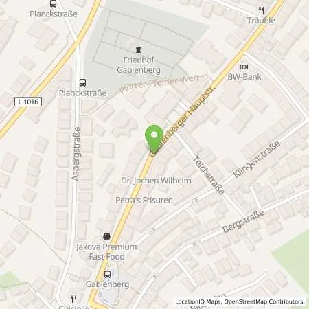 Standortübersicht der Tankstelle EnBW mobility+ AG und Co.KG in 70186 Stuttgart